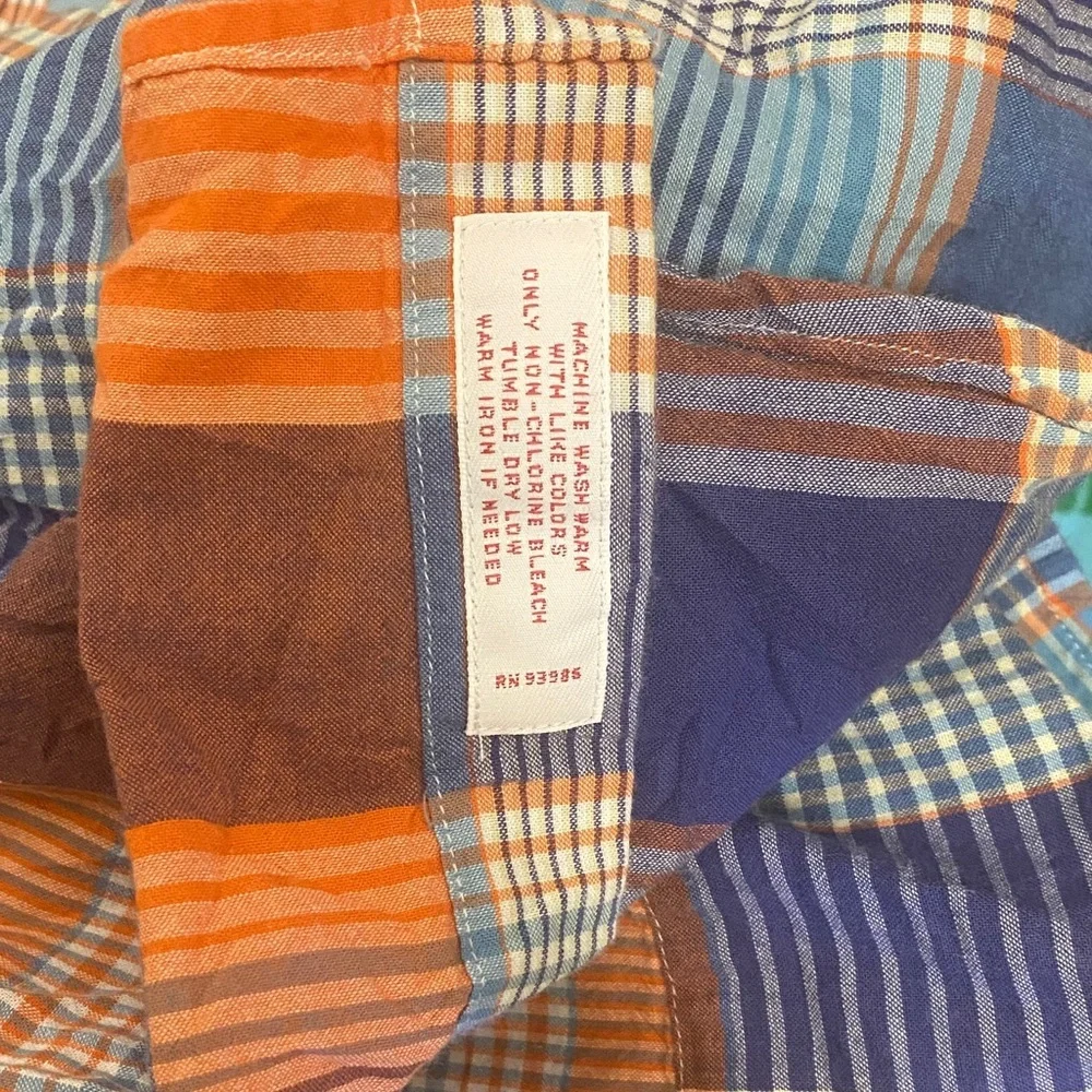 Brooks Brothers Orange and Blue Plaid Shirt - Picture 6 of 7